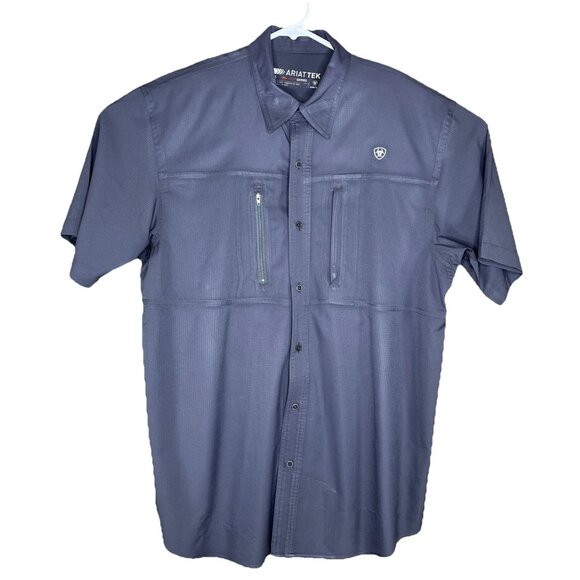 Ariat Other - Ariat Tek Button Down Shirt Mens Med Gray  Performance Heat Series Button Up